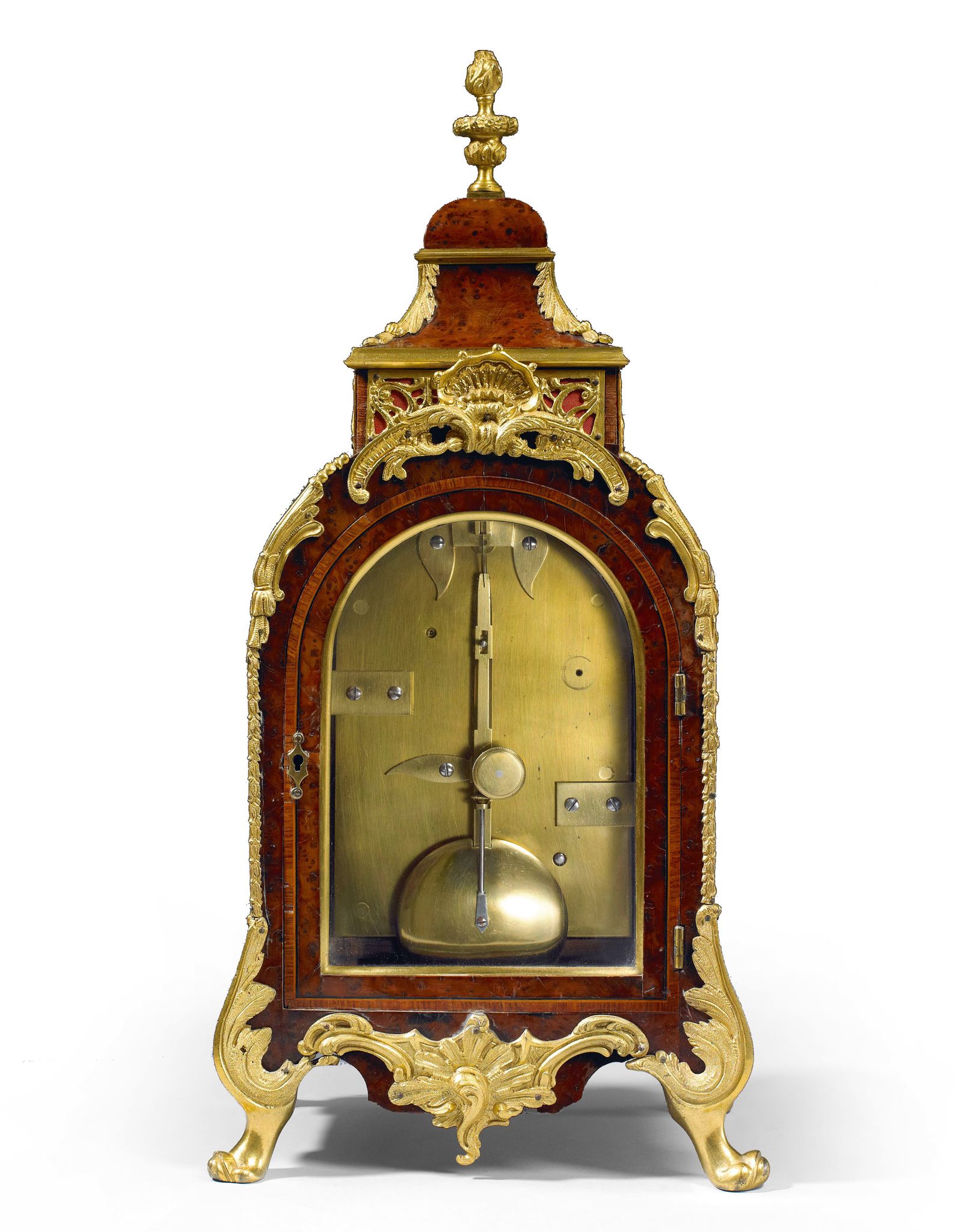 A Fine 19th Century Table Clock England circa 1830, in burr yew and gilt mounted case of unusual - Image 2 of 2