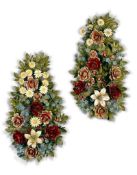 A Pair of Louis-Philippe Floral Tole Appliques France circa 1845, each bouquet is of oval outline
