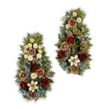 A Pair of Louis-Philippe Floral Tole Appliques France circa 1845, each bouquet is of oval outline