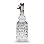 A Glass & Silver Decanter By Hukin and Heath England circa 1900, stamped Hukin  &  Heath, an unusual