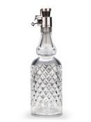 A Glass & Silver Decanter By Hukin and Heath England circa 1900, stamped Hukin  &  Heath, an unusual