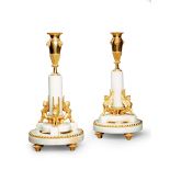 A Pair of Empire Period Swedish Marble Candlesticks Sweden circa 1790, each takes the form of an