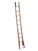 A Mid 19th Century Pole Ladder England circa 1850, with nine polished iron treads, 35cm wide,  234cm