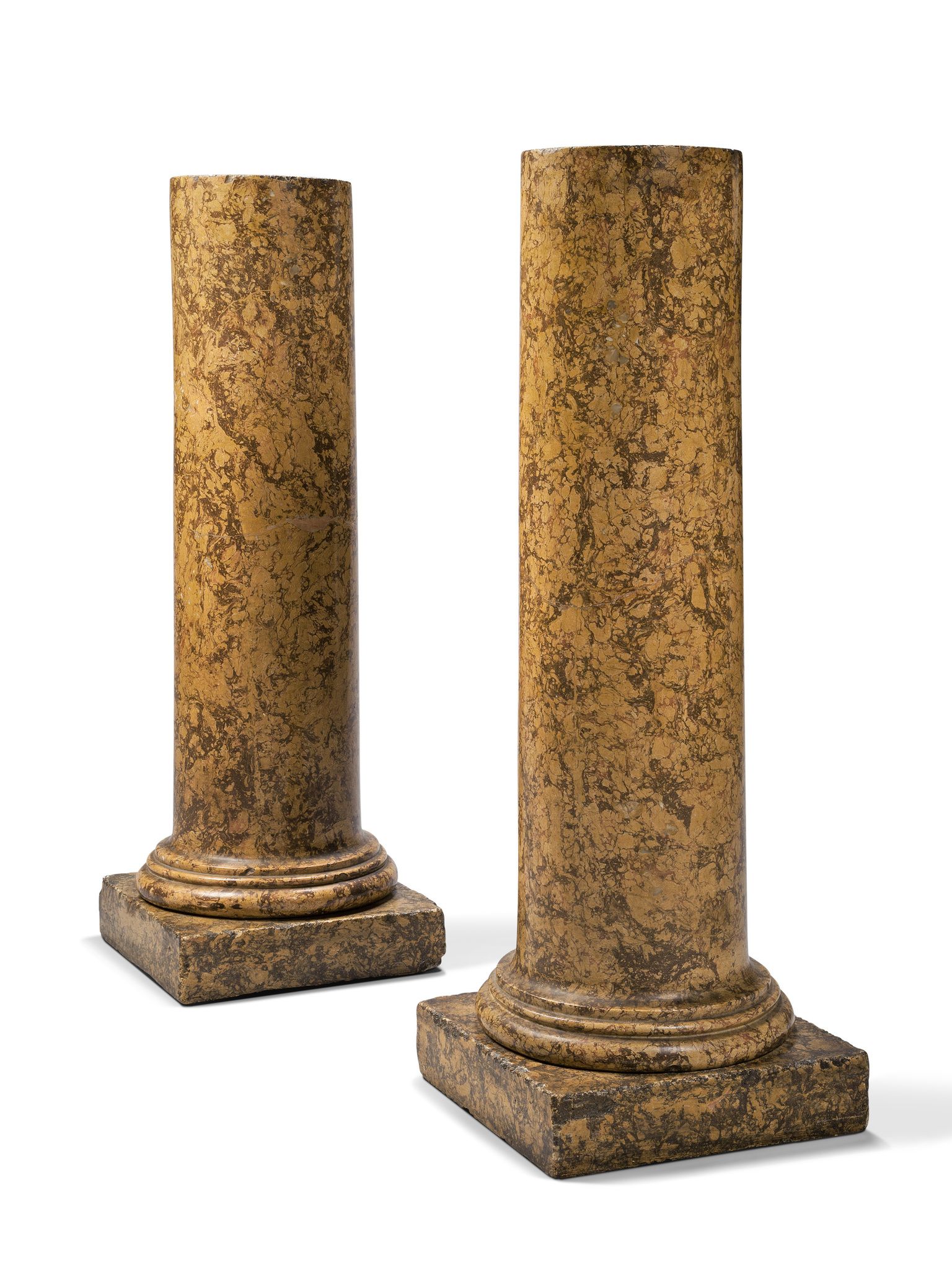A Pair of Early 19th Century Scagliola Columns Italy circa 1800, the well-patinated surface