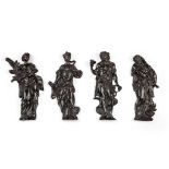 A Set of Four Bronze Wall Appliques France, circa 1750, depicting the four seasons,