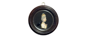 An 18th Century Wax Profile England circa 1772, signed and dated "J S, 1772", maker Joachim Smith,