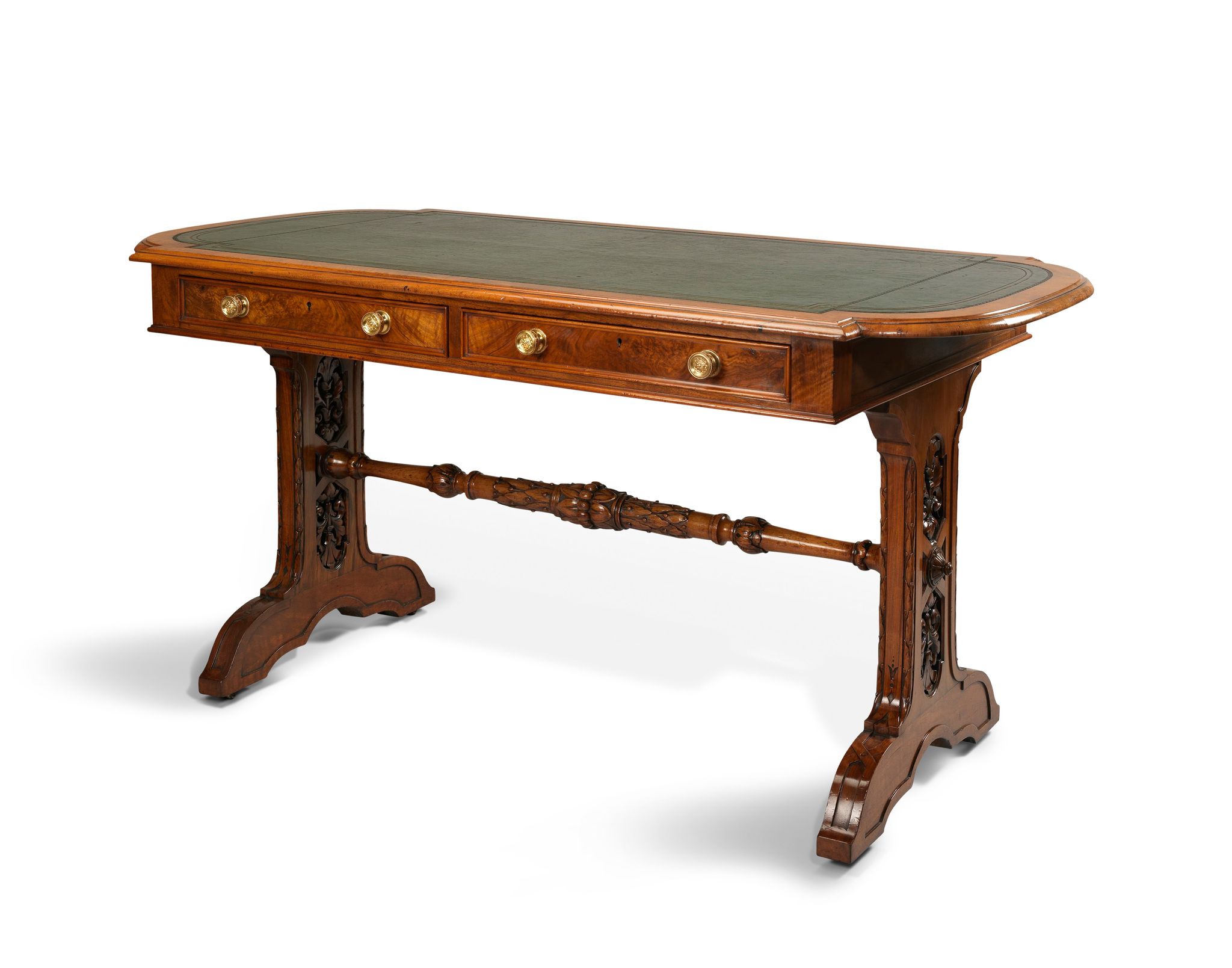 A Victorian Writing Table England circa 1840, signed by George Trollope and Sons, 15 Parliament