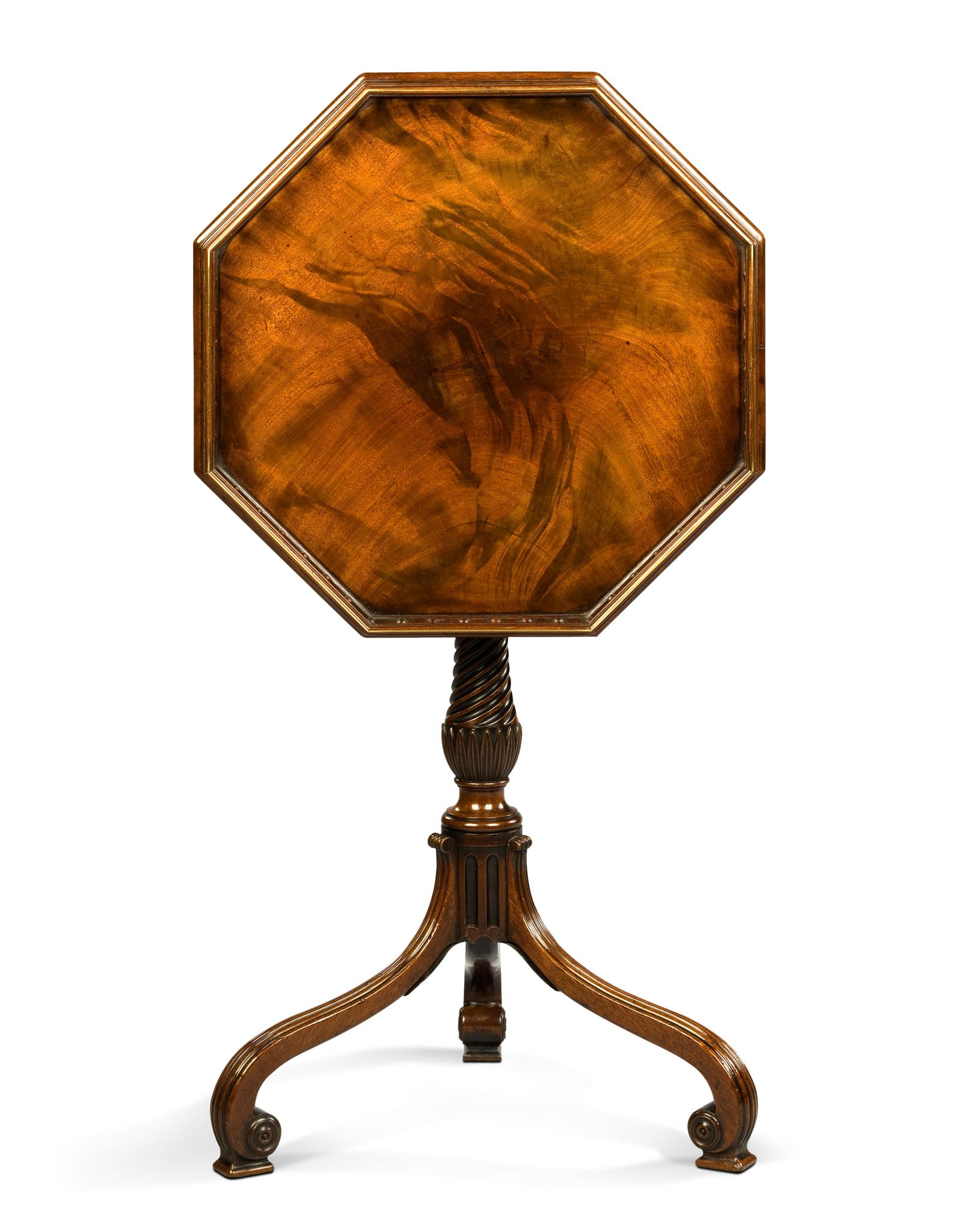 A George III Carved Mahogany Tripod Table England circa 1760, with stringing, and finely turned - Image 2 of 2
