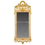 A Mid 18th Century Swedish Parcel Gilt Pier Mirror Sweden circa 1760,  the pierced strapwork