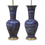 A Pair of Glazed Vases Italy circa 1920, signed ºssanelli', 27cm wide,  52cm high