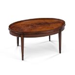 A George III Mahogany Tray Top Table England circa 1800, with finely figured detail and chevron