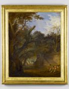 Attr - Attributed to Jean-Baptiste Coste (Fl.1777-1809) Extensive Landscape with Figures Oil on