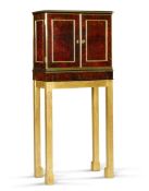 A Tortoiseshell Cabinet On Stand Germany circa 1740, with mahogany and ebony cross banding