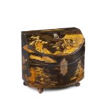 A Chinese Export Lacquer Knife Box China circa 1770, every surface decorated with raised work in
