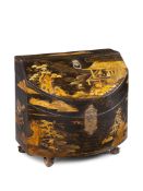 A Chinese Export Lacquer Knife Box China circa 1770, every surface decorated with raised work in