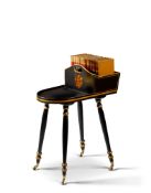 A Parcel Gilt Regency Supper Table England circa 1810, of traditional form with a shelf for plates