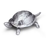 A Edwardian Silver Tortoise Bell England circa 1910, in the form of a tortoise, Hallmarks Chester,