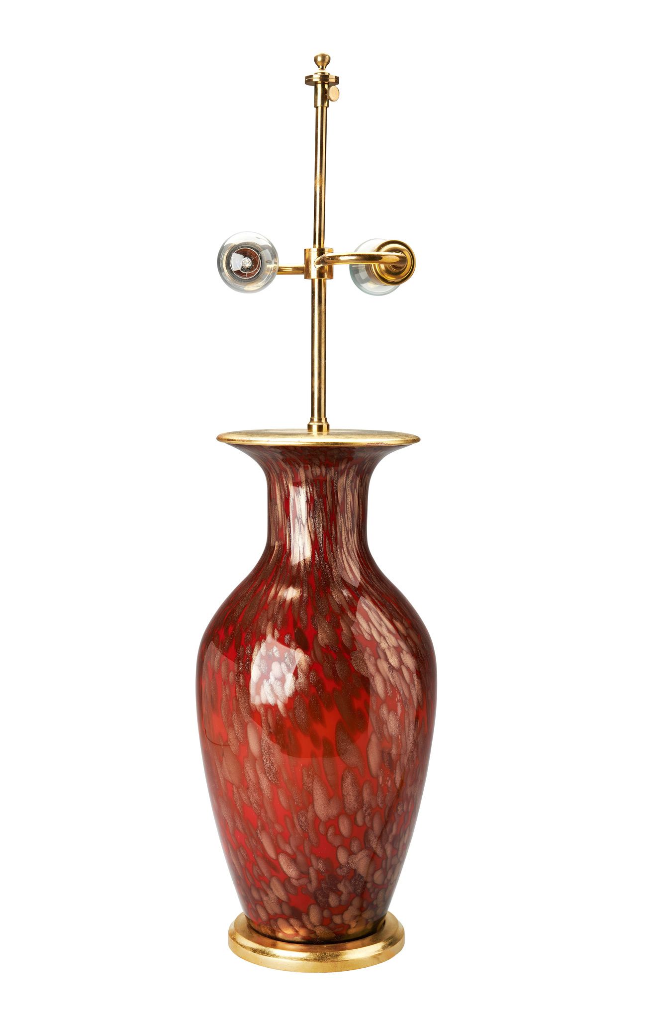 A Venetian Glass Vase Mounted as a Lamp Italy circa 1950,  with gold drop decoration, mounted as a - Image 2 of 2