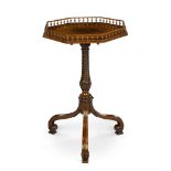 A George III Carved Mahogany Tripod Table England circa 1760, with stringing, and finely turned