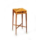 A George III Specimen Wood Work Table England circa 1780, the specimen parquetry top having