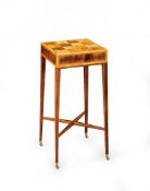 A George III Specimen Wood Work Table England circa 1780, the specimen parquetry top having