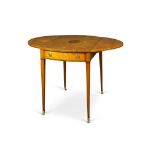 A Satinwood Pembroke Table England circa 1790, with exceptional figuring and a central oval inlay,