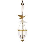 An Early 19th Century Pendant Glass Hanging Lantern England circa 1820, having a smoke cowl and