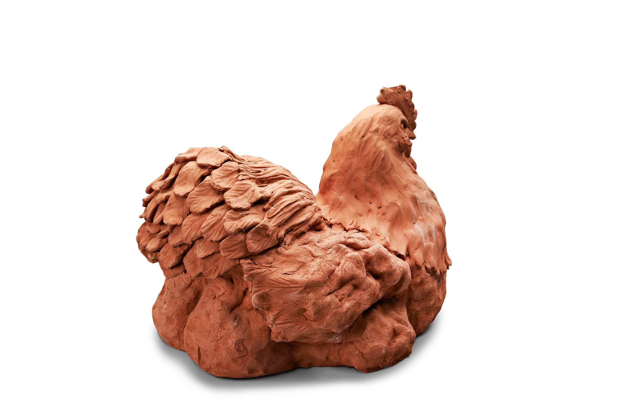 A Brown Terracotta Hen England circa 2006, by Anne Gascoigne, 26cm wide,  31cm high,  38cm deep - Image 2 of 2