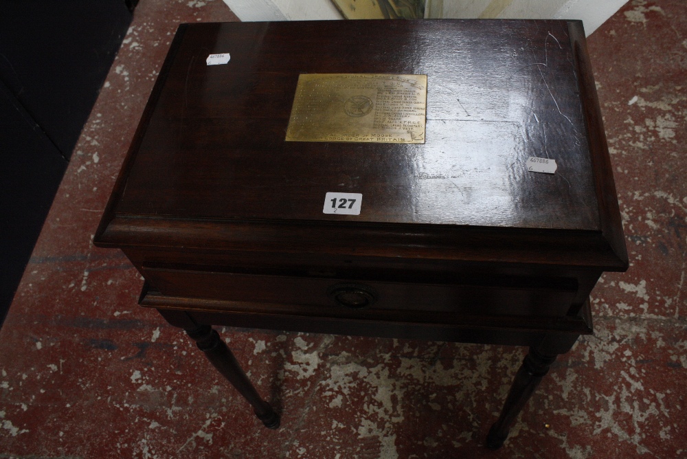 An Arthur Price & Co. canteen of plated flatware on stand, with plaque to lid inscribed 'Gwent