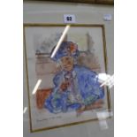 20th Century School 'Miss Daisy in the Castle' Watercolour on paper Signed lower right