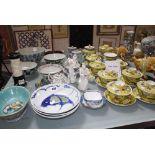 A selection of Oriental ceramics, to include blue and white bowls, a set of rice bowls with a yellow