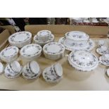 A Royal Worcester June Garland pattern part dinner service, with a set of six Royal Worcester coffee