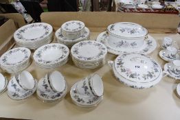A Royal Worcester June Garland pattern part dinner service, with a set of six Royal Worcester coffee