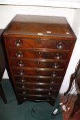 A mahogany eight drawer chest