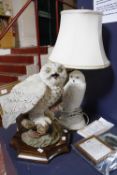 An Aynsley Owl and a similar lamp -2