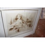 Kleinmann (20th Century) A woman reclining Lithograph Signed to lower left and numbered 11/250 to