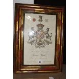 A 20th century print, depicting the coats of arms of George Neville, 42cm x 26.5cm Best Bid