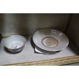 A Chinese crackle glazed dish and a blue and white bowl -2 (AF) Best Bid