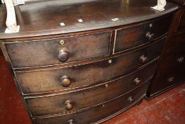 A 19th Century mahogany bowfront chest of drawers 109cm wide Best Bid
