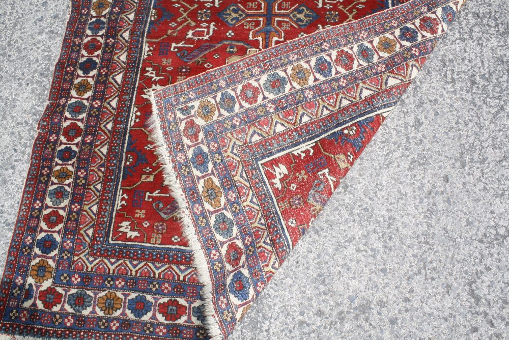 A vintage Caucasian rug 212 x 132cm - Image 2 of 2