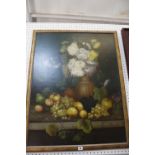 Edwin Steele (1837-1898) Still life of fruit and chrysanthemums Oil on canvas Signed lower right