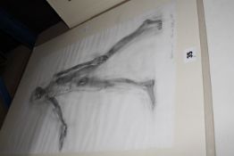 20th Century School 'Walking Man' A sketch depicting a figure of a nude man Pencil on paper Signed