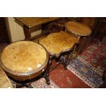 A Victorian walnut pedestal table, walnut side table with shaped rectangular top 60cm wide and an