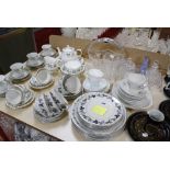 A quantity of ceramics and glassware, to include Royal Doulton and Denby part tea services, cut