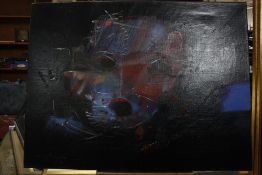 Hugues D'Angosse (1949-1990) An abstract study of a mask Oil on canvas Signed and dated ’85 to lower