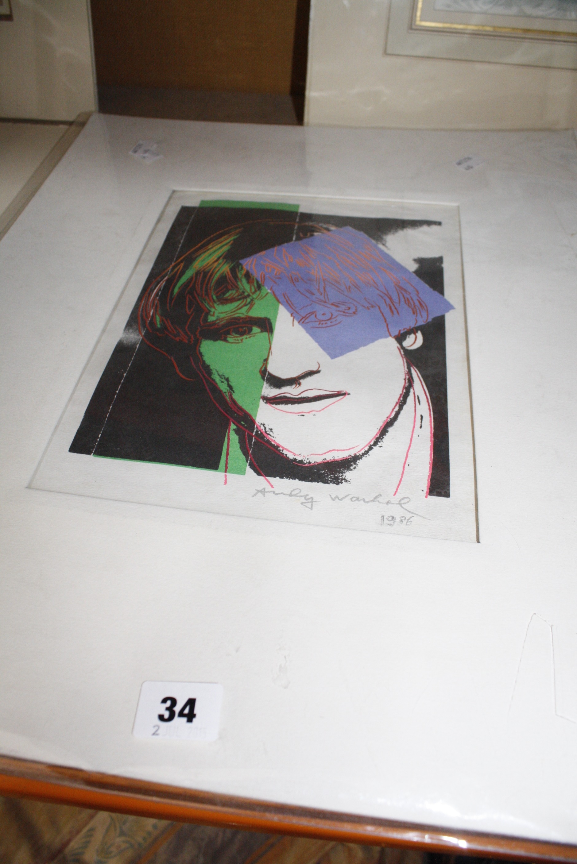 After Andy Warhol (1928-1987) 'Gerard Depardieu' 1986 A bust portrait of the French actor