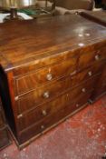 A George III chest of two short and three long drawers 96cm wide