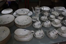 A Noritake part dinner and tea service, Chatham pattern, a Noritake part coffee set (Violette