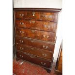 A George III mahogany chest on chest, with six long drawers on bracket feet 158cm high, 110cm wide