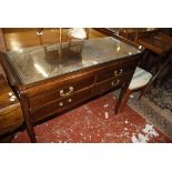 A Chinese hardwood side table with four frieze drawers 117cm wide